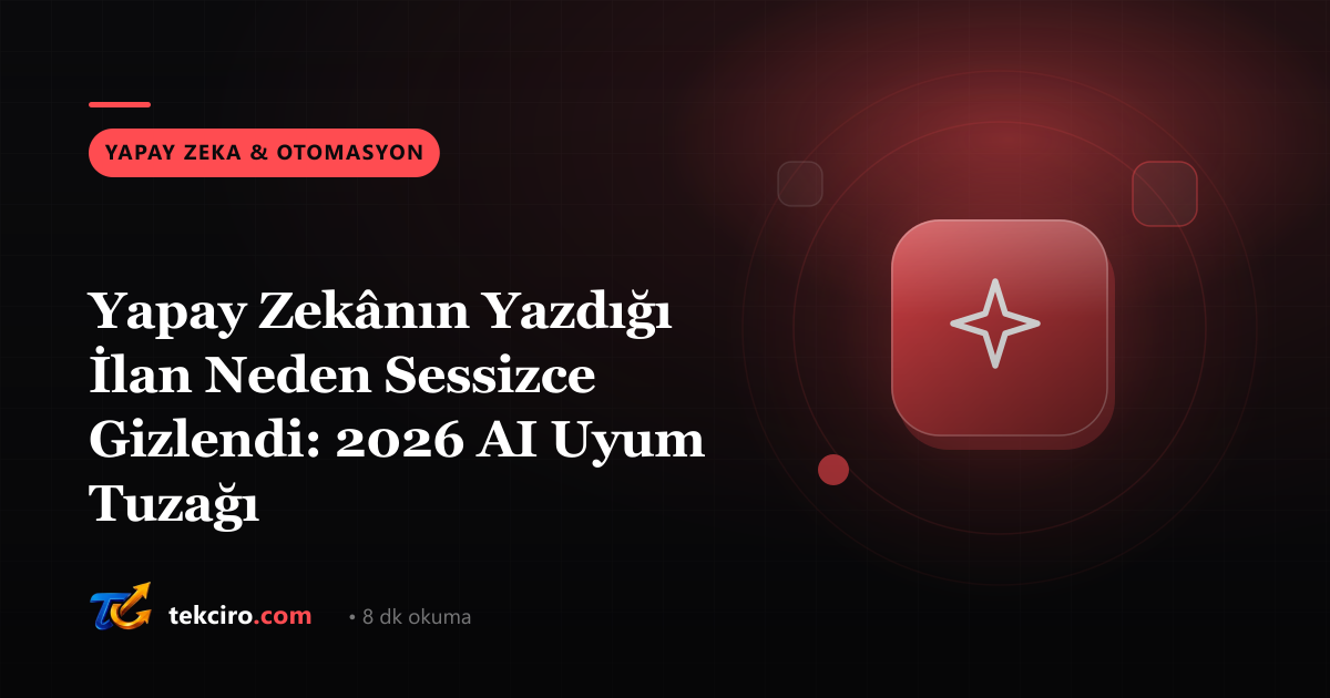 Yapay Zekânın Yazdığı İlan Neden Sessizce Gizlendi: 2026 AI Uyum Tuzağı