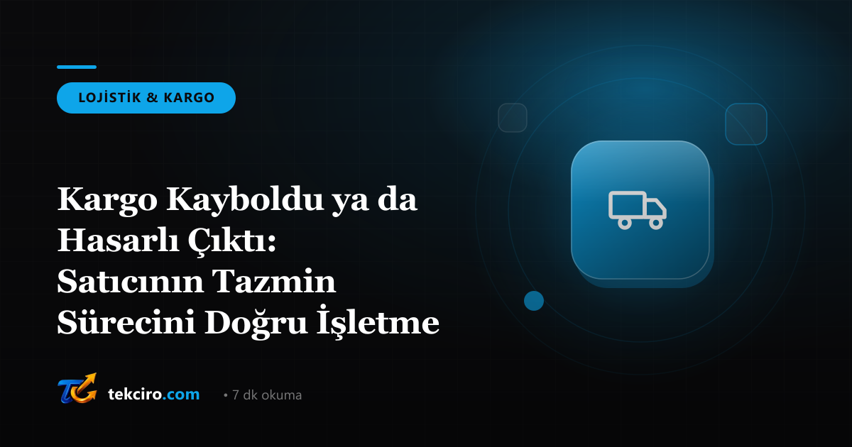 Kargo Kayboldu ya da Hasarlı Çıktı: Satıcının Tazmin Sürecini Doğru İşletme Rehberi